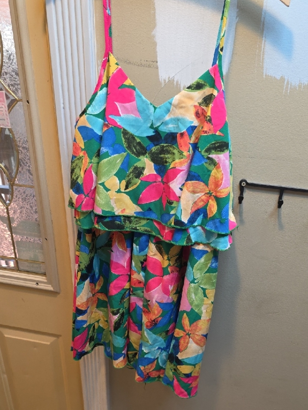 Vibrant Floral Layered Romper - Multicolor